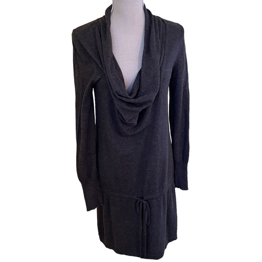 MICHAEL Michael Kors Grey Cowl Neck Sweater Drawstring Dress/Tunic M